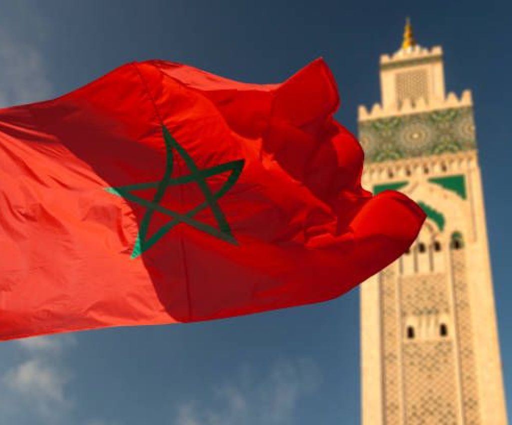 The courtyard of Mosque Hassan II in Casablanca, Morocco.